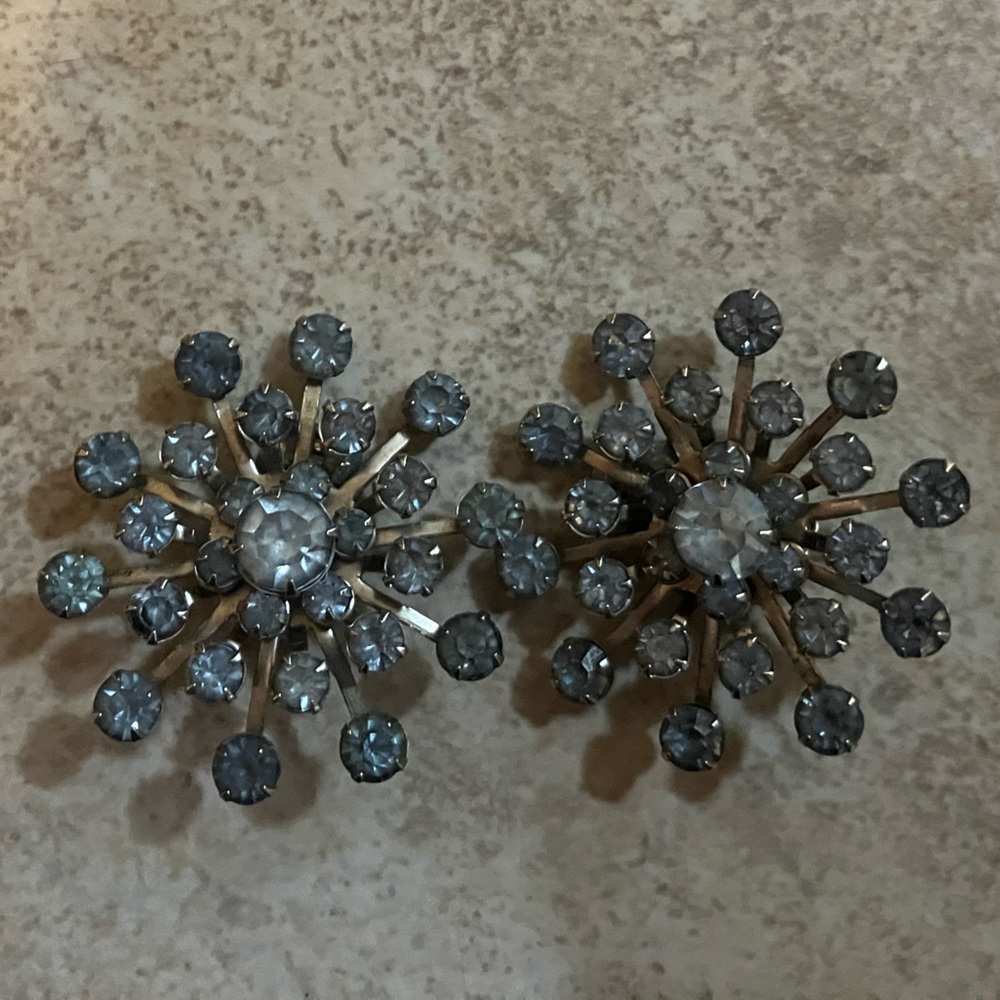 Cool Rhinestone Clip On Earrings